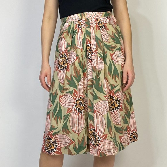 Vintage 80s TROPICAL Print High Waist Circle Skirt! XS to Small - Picture 8 of 8